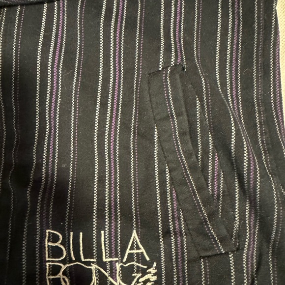 Pinstripe purple white and black billabong zip up hoodie - Picture 3 of 5